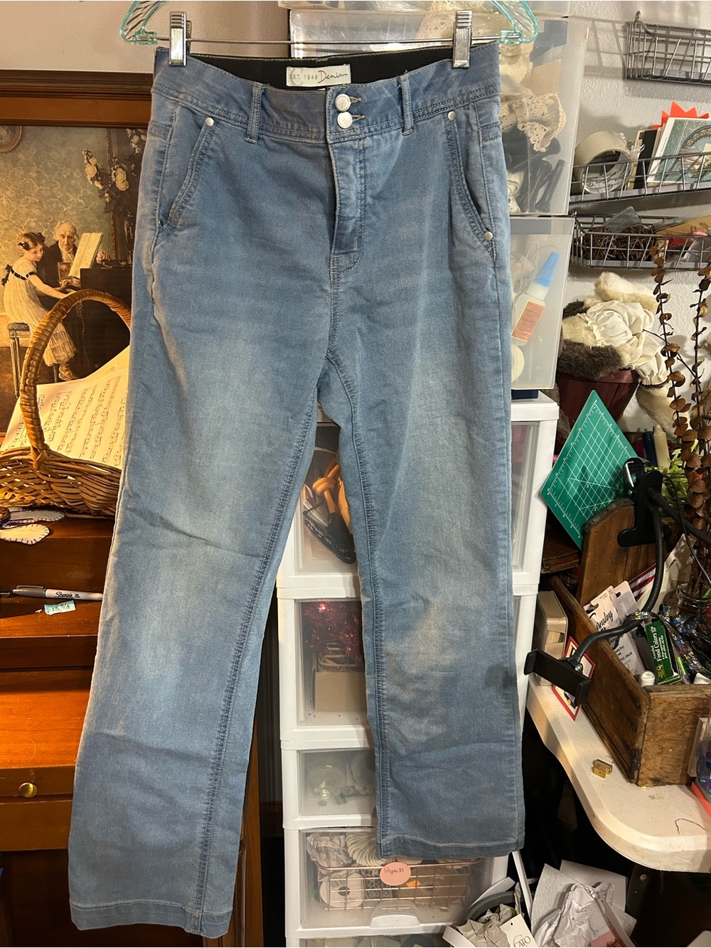 Cato Women's Straight Leg Jeans in Light Wash Blue